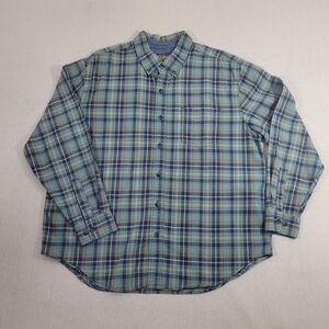 SCHMIDT WORKWEAR Mens XL  Multicolored Aqua, Mustard, Blue, Plaid Button Down